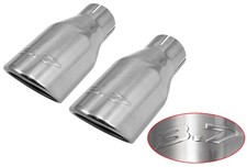 2015-2017 Mustang V6 3.7 Logo Polished Stainless 2.5 Inlet 4.5 Exhaust Tips