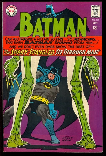 Batman #195 Very Nice Silver Age Vintage Superhero DC Comic 1966 FN-VF
