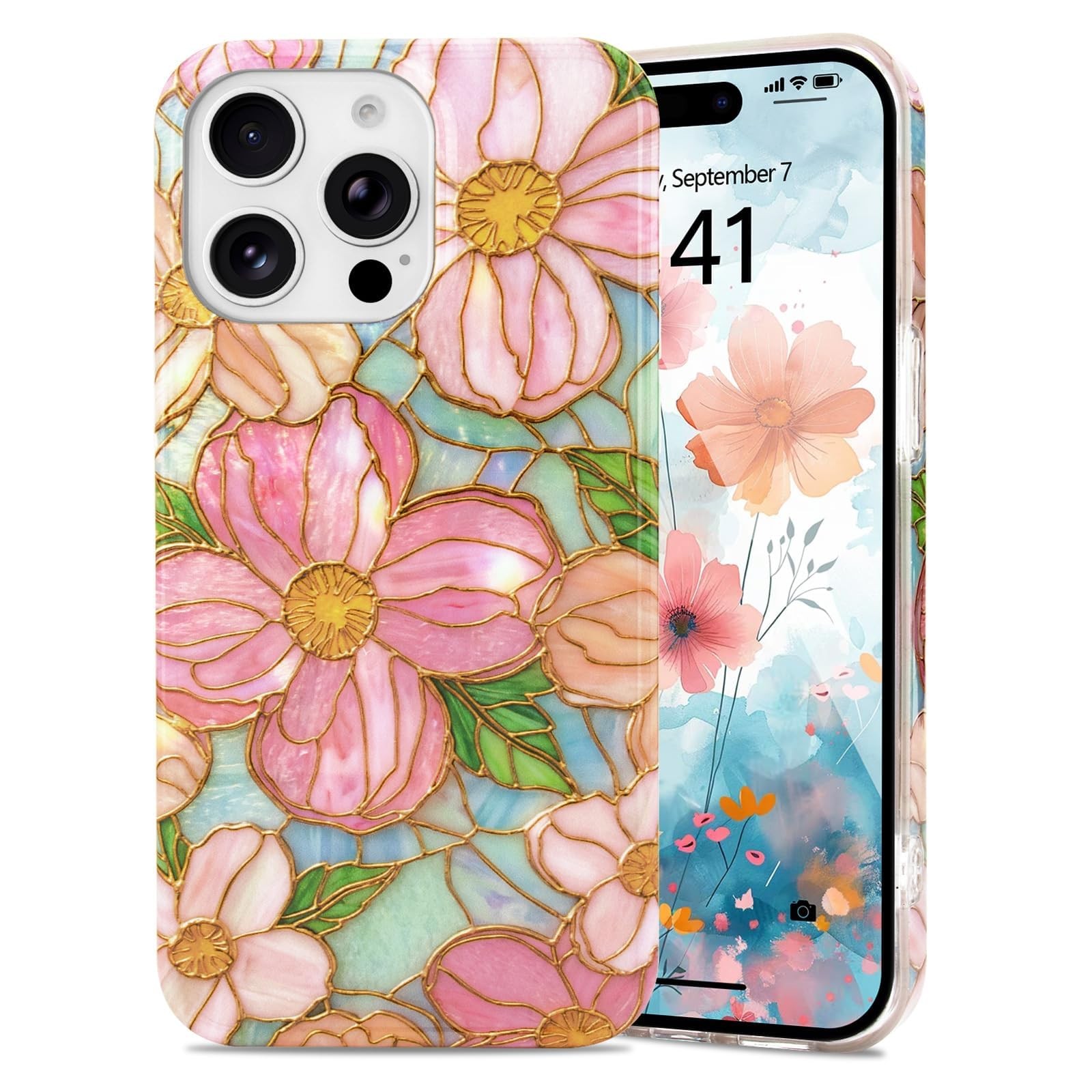 Coque iPhone 16 Pro Max MagSafe fleur anti-jaunissement pour protéger sans rayure