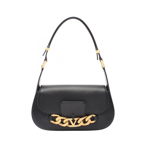 VALENTINO GARAVANI Bag: V Logo Shoulder Black W26.5H15D7.5cm;