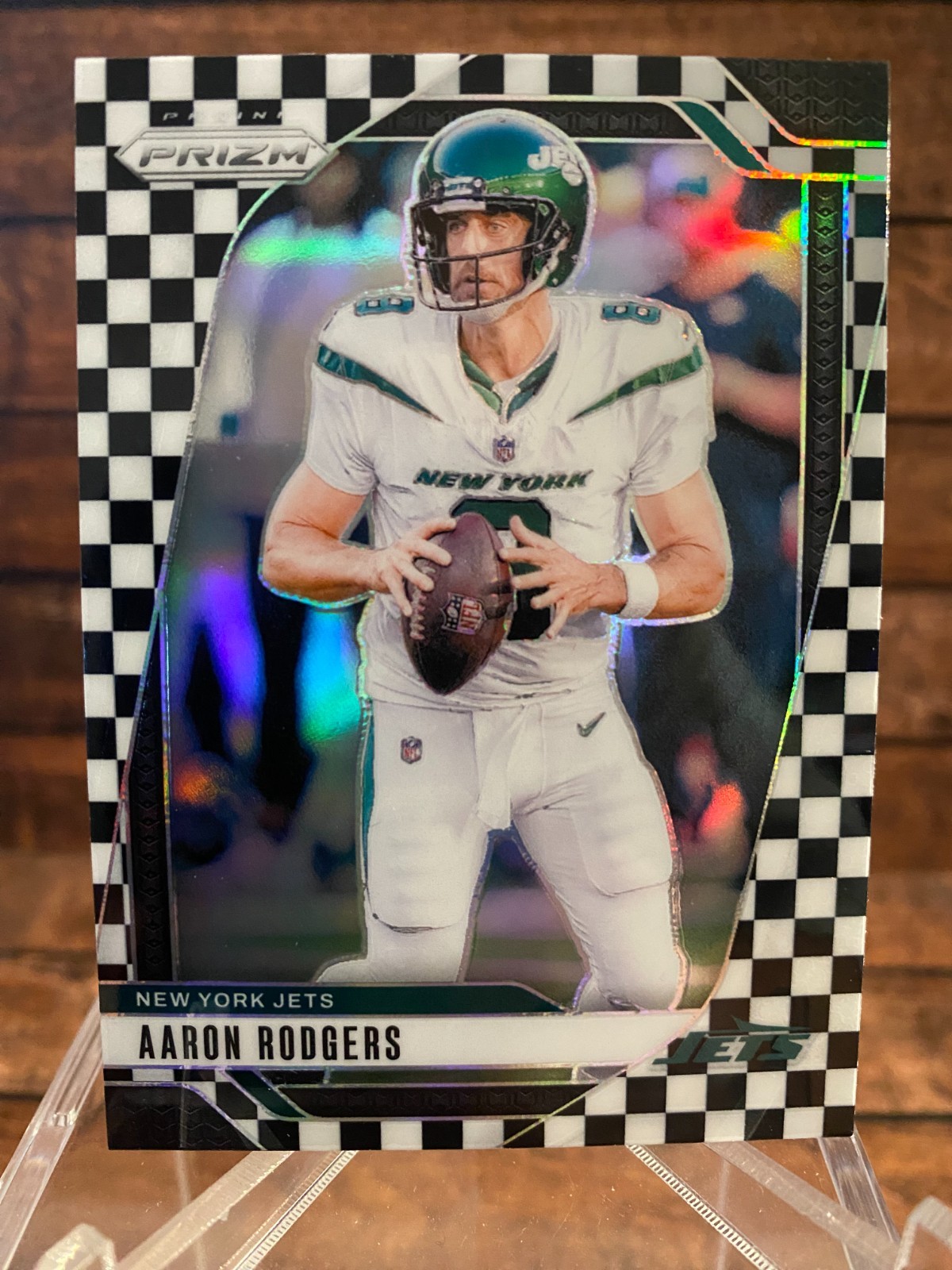 2024 Prizm Football Aaron Rodgers Black White Checker Checkerboard Prizm #222