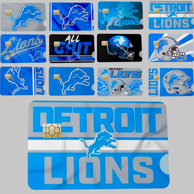 Detroit Lions Football Debit Card Skins 12 Pack Credit Card Sticker Decal