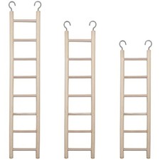 3pcs Natural Wooden Bird Ladder Birdie Basics Perch for Cage Parrots Parakeet...