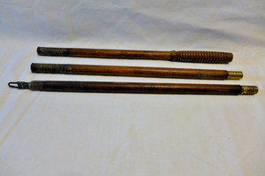 Antique Wood-Brass Cleaning Rod Gun Rifle/Shotgun Barrel 3 Piece Wooden NICE