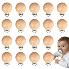 New 18 Pieces Wood Pacifier Clips Toy Suspender Baby Teething Grasping Charm DIY