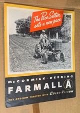 1940s McCormick-Deering Farmall A One-Row Tractor IH Booklet A-375  Agricultural