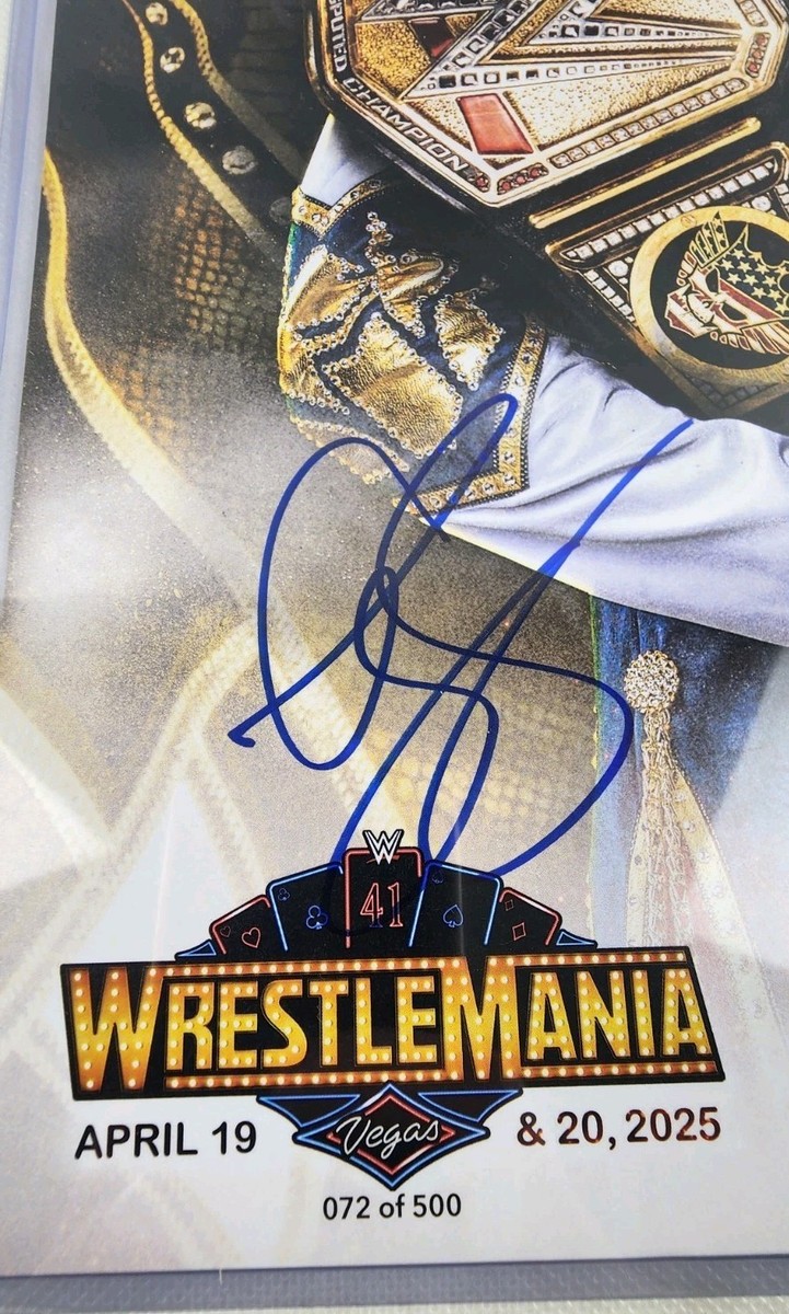 WWE Cody Rhodes WrestleMania 41 Signed Autograph 072/500 11x14