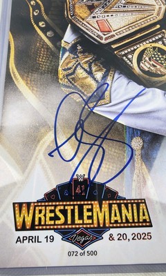 WWE Cody Rhodes WrestleMania 41 Signed Autograph 072/500 11x14