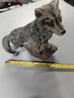 Wolf Animal Figurine on Rock Base in Gray and Brown Tones — photo 3