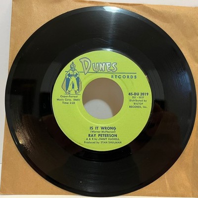 RAY PETERSON - Is It Wrong / Slowly (1962) - 7'' Vinyl Record 45RPM - EX