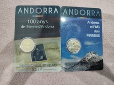 andorra 2 euro coin card pair 2017