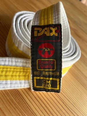 DAX Sports Jiu-Jiutsu Gürtel weiß-gelb   220 cm