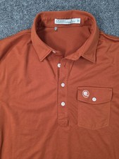 Criquet Polo Shirt Mens M Burnt Orange Pima Cotton Stretch Football Helmet UT