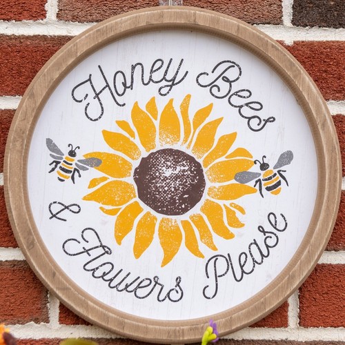 Farmhouse Sign Honey Bees & Sunflower Home Decor Wall Hanging Or Summer Porch