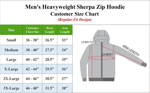 Men's Heavy Weight Sherpa & Regular Fleece Lined Zip Up Hoodie Sweater Jacket - Picture 21 of 22