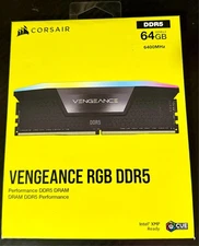 CORSAIR - VENGEANCE RGB 64GB (2x32GB) DDR5 6400MHz C32 UDIMM Desktop Memory RAM