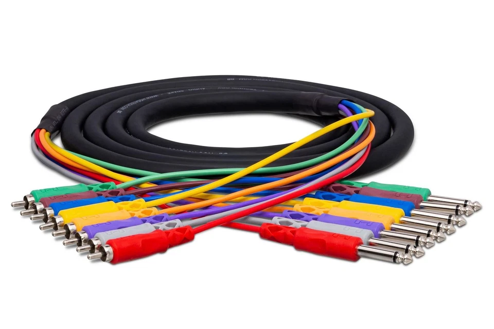 Hosa CPR-802 8-channel 1/4-inch TS Male to RCA Male Snake - 6.6 foot - Image 2 of 2