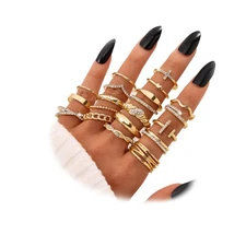 Knuckle Rings Set Stackable Dainty MixedSize Cute Layer Women Jewelry Gift