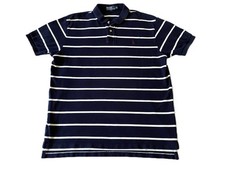 Polo Ralph Lauren - Men's XL Blue Striped Short Sleeve Cotton Polo Shirt