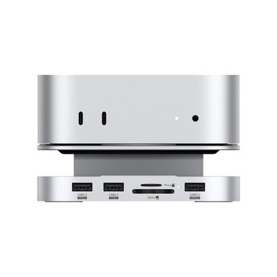 Qwiizlab Aluminum Stand Hub with SSD Enclosure, Docking Station for Mac mini ...