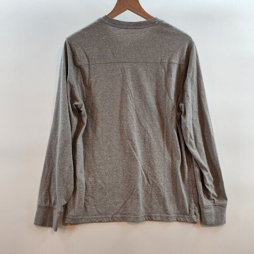 Lucky Brand Men's Three Snap Button Henley Long Sleeve Shirt Grey Stretch Preppy - Picture 5 of 11
