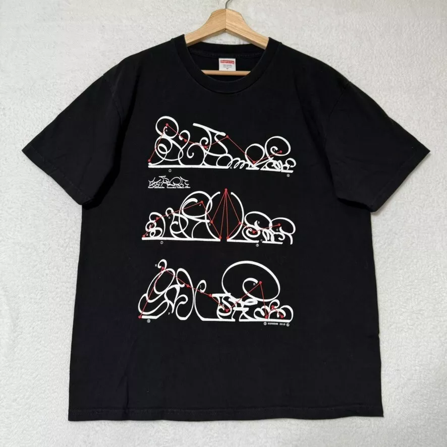 Supreme System Tee noir FW18 moyen 2018 chemise graphique Hypebeast Travis Scott