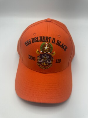 USS Delbert D. Black DDG 119 ATT Logo The Corps Orange Baseball Cap Hat One Size