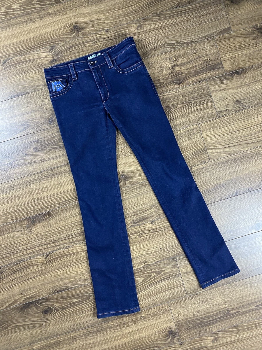 MINT Prada Logo France Women s Blue Denim Jeans Size 27 eBay