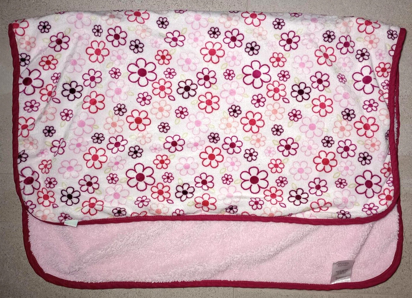 Disney Kids Line Baby Girl Flower Blanket Plush Soft Sherpa Pink Purple Maroon