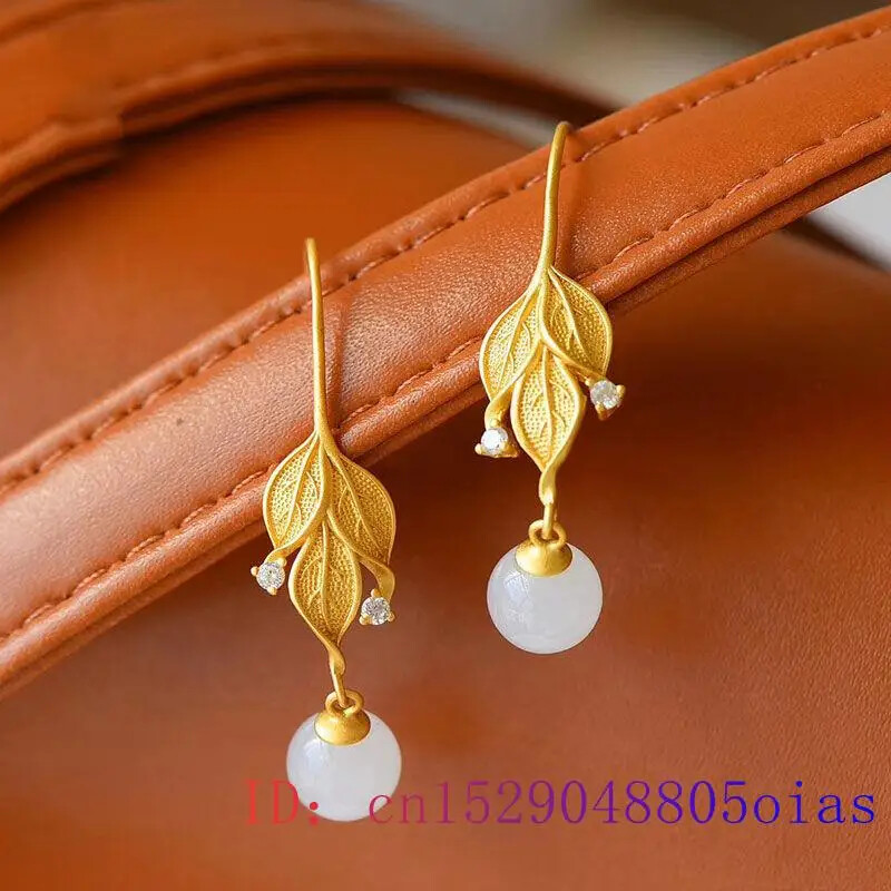 925 Silver Chalcedony Crystal Earrings for Women Natural Fashion Amulet Gift-image