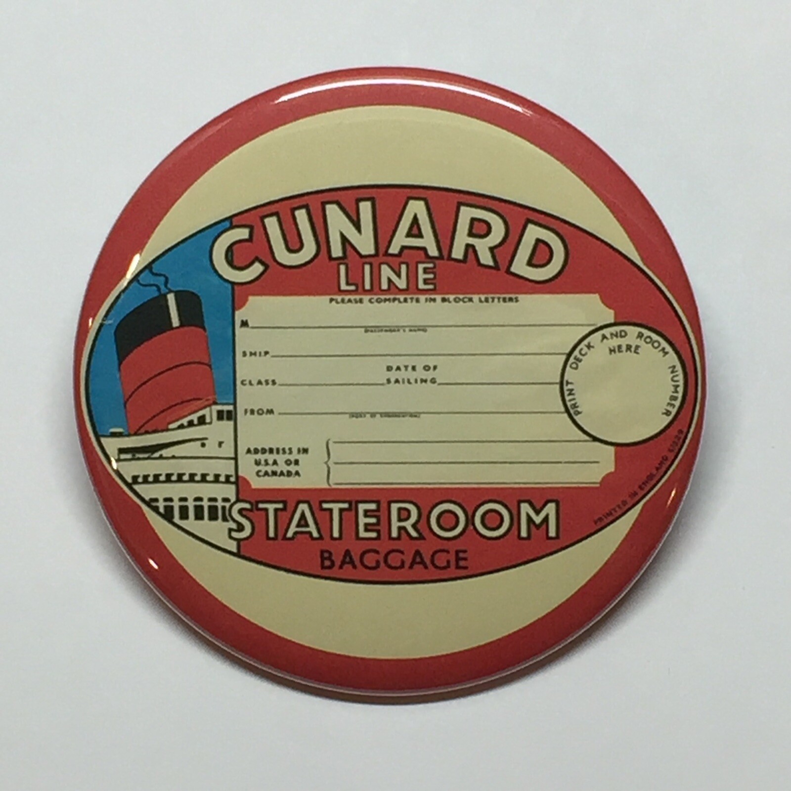 Cunard Line Stateroom Baggage Tag Fridge BUY 3, GET 4 FREE MIX