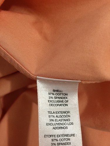 CHICO'S Non-Iron Button Front Shirt Blouse Peach/Pale Coral Size 0 - Picture 12 of 12