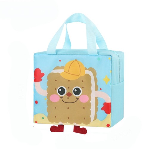 Cartoon Print Food Storage Bags Oxford Picnic Handbag for Kid Student - Picture 13 of 17