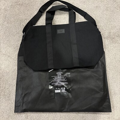 Giorgio Armani Code Duffle Black Shoulder Hand Bag Gym Travel Bag With Cover