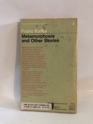 Metamorphosis & Other Stories Franz Kafka Penguin UK 1974 Ed vintage paperback - Picture 2 of 3