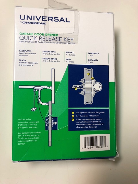 Chamberlain 7702CB P Garage Door Quick Release Lock And Key Opener Chamberlain 7702CB P Garage Door Quick Release Lock And Key Opener