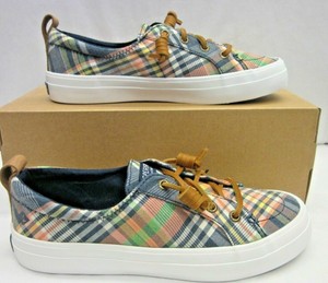 sperry crest vibe washed plaid sneaker