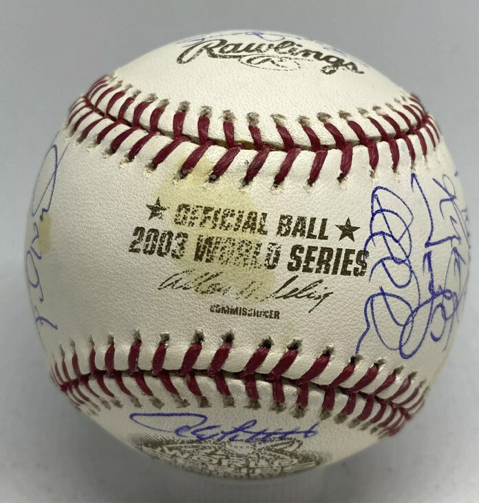 Derek Jeter Autographed Signed 2003 Yankees Team 26x Baseball w/ Clemens Torre + PSA/DNA LOA 