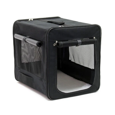 Cage de transport S Pliable 42x36x41 cm Caisse Chien Chat Box Boite Voiture - Photo 1/4
