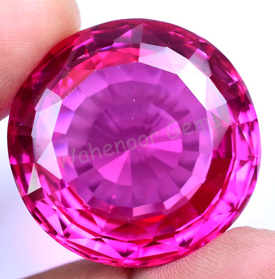 FLAWLESS 73.75 Ct Natural Mogok Pink Ruby Round CERTIFIED Stunning Gemstone