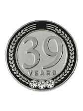 PinMart's 39 Years of Service Award Employee Recognition Gift Lapel Pin - Black
