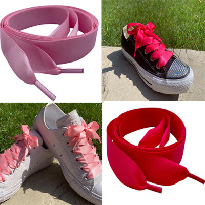red ribbon shoe laces
