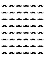 48 MUSTACHE ENVELOPE SEALS LABELS STICKERS 1.2" ROUND