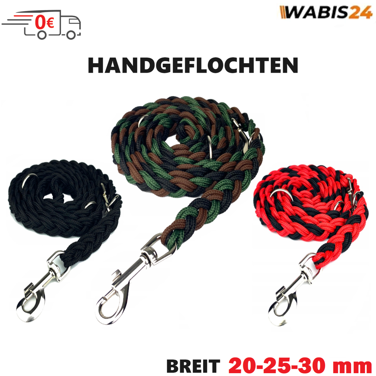 Challenger Hundeleine – Geflochtenes Nylon Mit Perlenriemen, 10 Fuß (ca. 3 M), Schwarz/blau