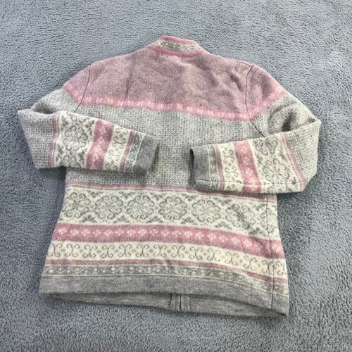 Telluride Clothing Co Sweater Womens Medium Full Zip Nordic Snow Flake Pink Gray - Picture 5 of 11