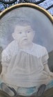 Antique Gold Metal Frame w/ Oval Bubble Glass W/ Photo Of Child — photo 2