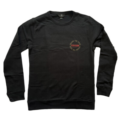 Volcom Dither Crew Fleece Sweater Pullover Schwarz Herren Men Black