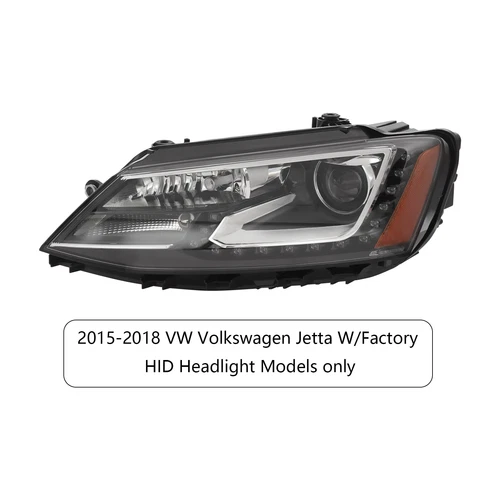 Xenon/HID Headlight Assembly w/LED DRL Left & Right Side For 2015-2018 VW Jetta - Picture 4 of 18