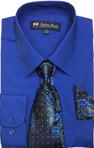 Men's Cotton Blend Dress Shirt with Tie 