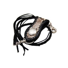 HAND BRAIDED LEATHER STRAP LONG WALLET CHAIN BIKER RIDER GOTHIC OUTLAW ROCKER